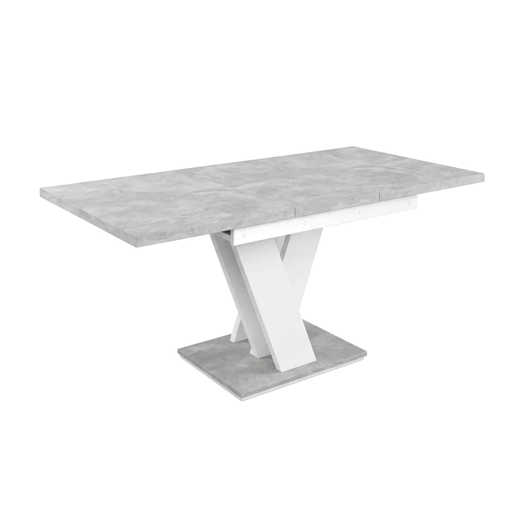 Stół rozkładany MASIV | 120-160x80 | Biały, beton.jpg