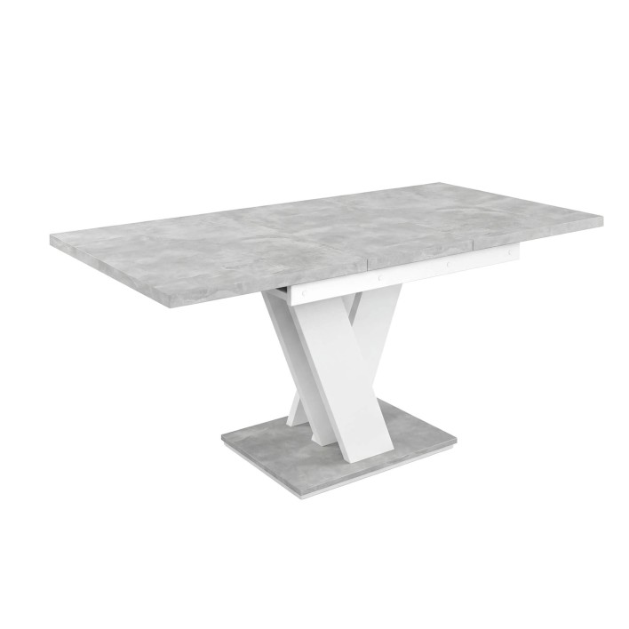 Stół rozkładany MASIV | 120-160x80 | Biały, beton.jpg