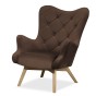 fotel na nóżkach brązowy