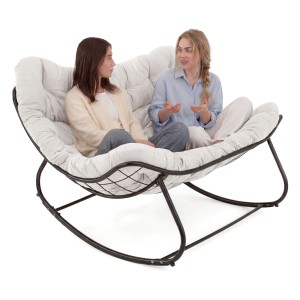 Ogrodowa sofa ,fotel bujany, poduszka jasny beż #210