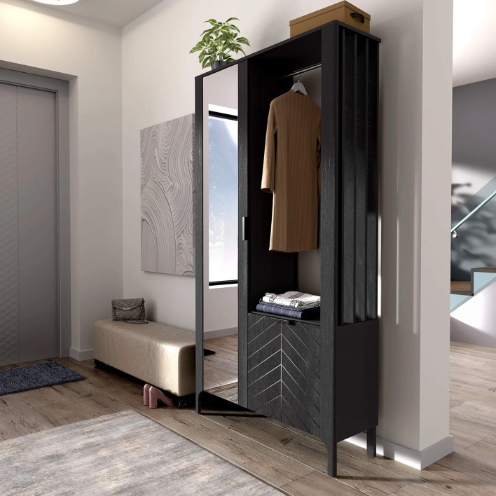 Garderoba z lustrem MALUMI MM-11 | Czarny6.jpg