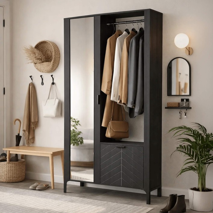 Garderoba z lustrem MALUMI MM-11 | Czarny1.jpg