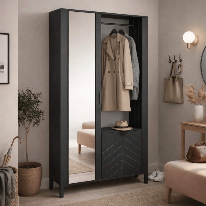 Garderoba z lustrem MALUMI MM-11 | Czarny5.jpg