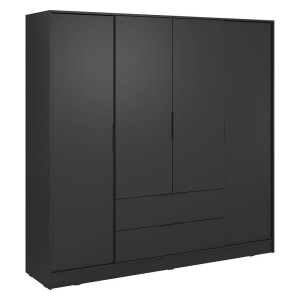 Szafa KELLY 4D | 206cm | Czarny | OUTLET