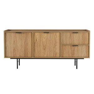 Komoda dwudrzwiowa z 2 szufladami EDISON | Hikora Natural | OUTLET