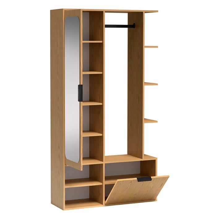 Garderoba z lustrem NALA | Dąb bookmatch3.jpg