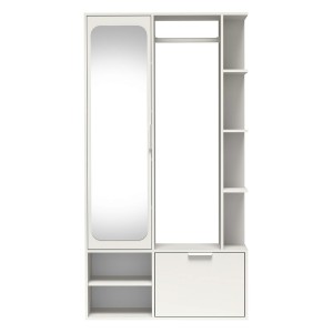 Garderoba z lustrem NALA | Biel alpejska