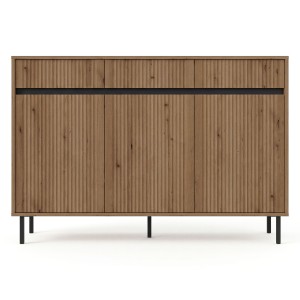 Komoda ryflowana OSAKA 3F3S | 833 | Dąb evoke | SZYBKA WYSYŁKA