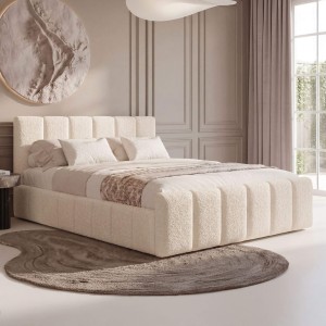 Łóżko tapicerowane z pojemnikiem SFG0166P | 140x200 | Boucle | Beż #3
