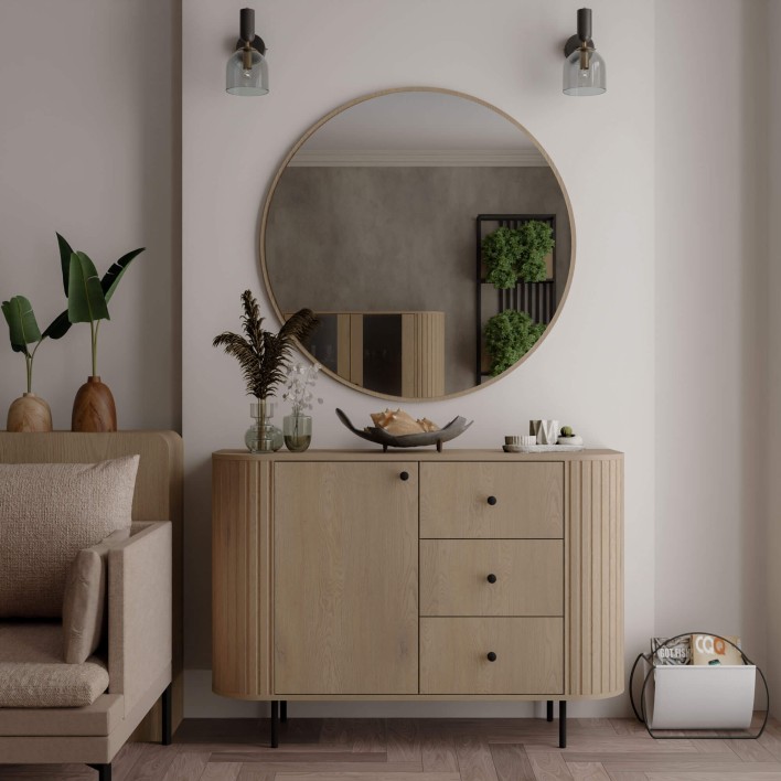 OVALIO DĄB CREMONA - KOMODA TYP 813, LUSTRO TYP 701 Aranżacja.jpg