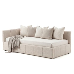 Łóżko tapicerowane z pojemnikiem 5084G-L | 90x200 | Boucle | Beż #8 