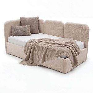 Łóżko tapicerowane z pojemnikiem 5086G-L | 90x200 | Boucle | Beż #8