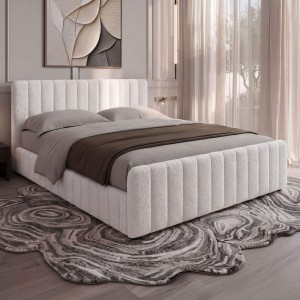 Łóżko tapicerowane z pojemnikiem SFG0167 | 120x200 | Boucle | Biały #2