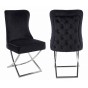 Krzesło Glamour Y-2009 czarny welur #20 srebrne nogi | OUTLET-1