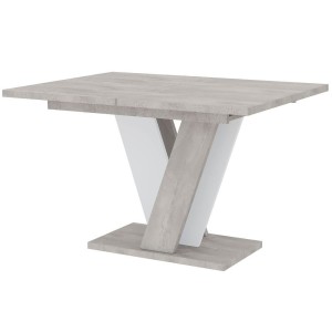 Stół rozkładany VINEY | 120-160x90 | K350 beton, biały