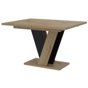 Stół rozkładany VINEY | 120-160x90 | Dąb artisan, czarny