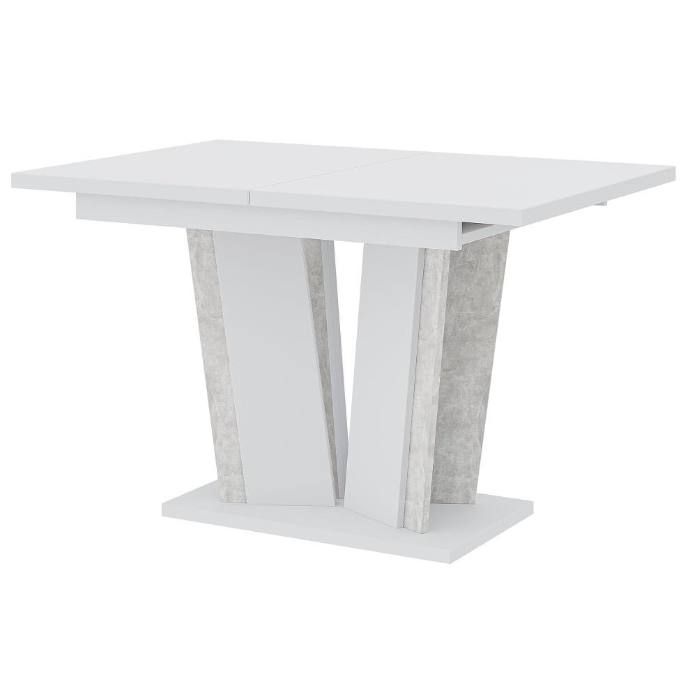 Stół rozkładany DOHA 2 | 120-160x80 | Biały, beton