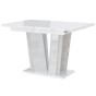 Stół rozkładany DOHA 2 | 120-160x80 | Biały połysk, beton-1