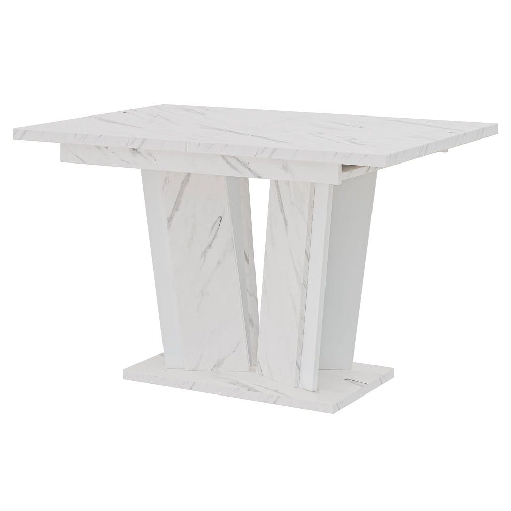 Stół rozkładany DOHA 2 | 120-160x80 | Biały marmur