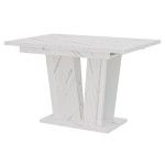 Stół rozkładany DOHA 2 | 120-160x80 | Biały marmur