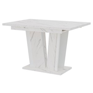 Stół rozkładany DOHA 2 | 120-160x80 | Biały marmur
