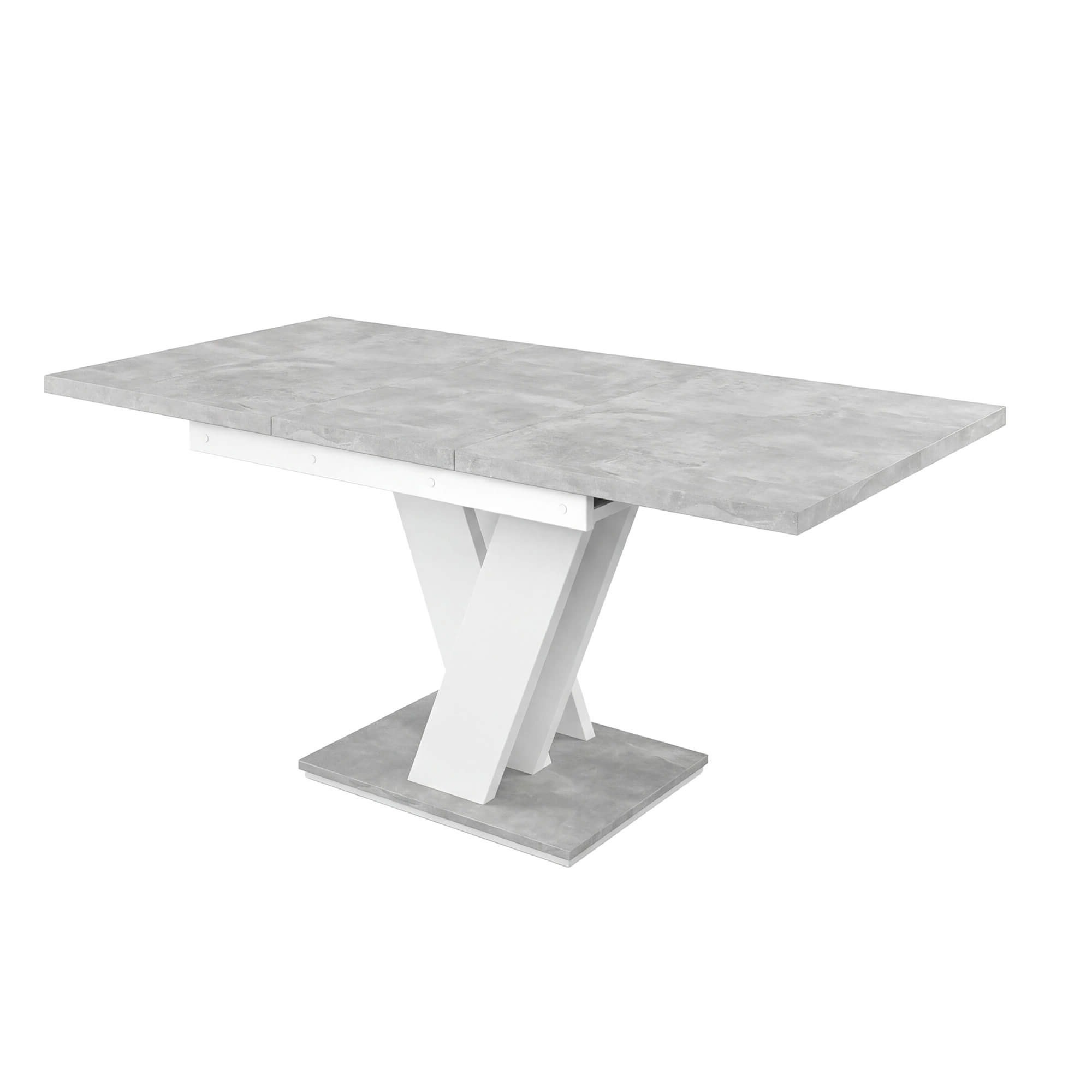 Stół rozkładany MASIV | 120-160x80 | Biały, beton