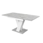 Stół rozkładany MASIV | 120-160x80 | Biały, beton