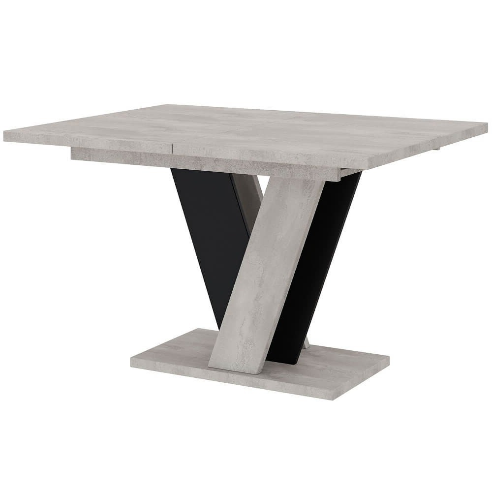 Stół rozkładany VINEY | 120-160x90 | K350 beton, czarny