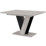Stół rozkładany VINEY | 120-160x90 | K350 beton, czarny