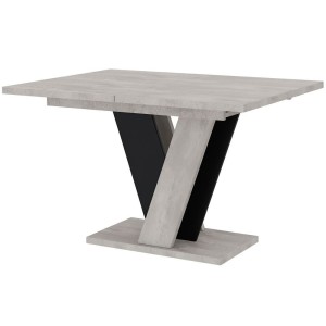 Stół rozkładany VINEY | 120-160x90 | K350 beton, czarny