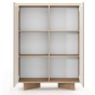 Komoda wysoka SEMI | 2D + LED | Bolivar naturalny + cappuccino-4