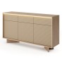 Komoda SEMI | 3D3S + LED | Bolivar naturalny + cappuccino-1