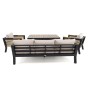Zestaw mebli ogrodowych z aluminium SANTIAGO | Czarny + imitacja drewna | Beżowe poduszki | OUTLET-9
