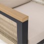 Zestaw mebli ogrodowych z aluminium SANTIAGO | Czarny + imitacja drewna | Beżowe poduszki | OUTLET-10