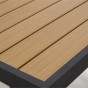 Zestaw mebli ogrodowych z aluminium SANTIAGO | Czarny + imitacja drewna | Beżowe poduszki | OUTLET-13