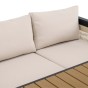Zestaw mebli ogrodowych z aluminium SANTIAGO | Czarny + imitacja drewna | Beżowe poduszki | OUTLET-14