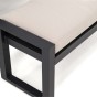 Zestaw mebli ogrodowych z aluminium SANTIAGO | Czarny + imitacja drewna | Beżowe poduszki | OUTLET-22