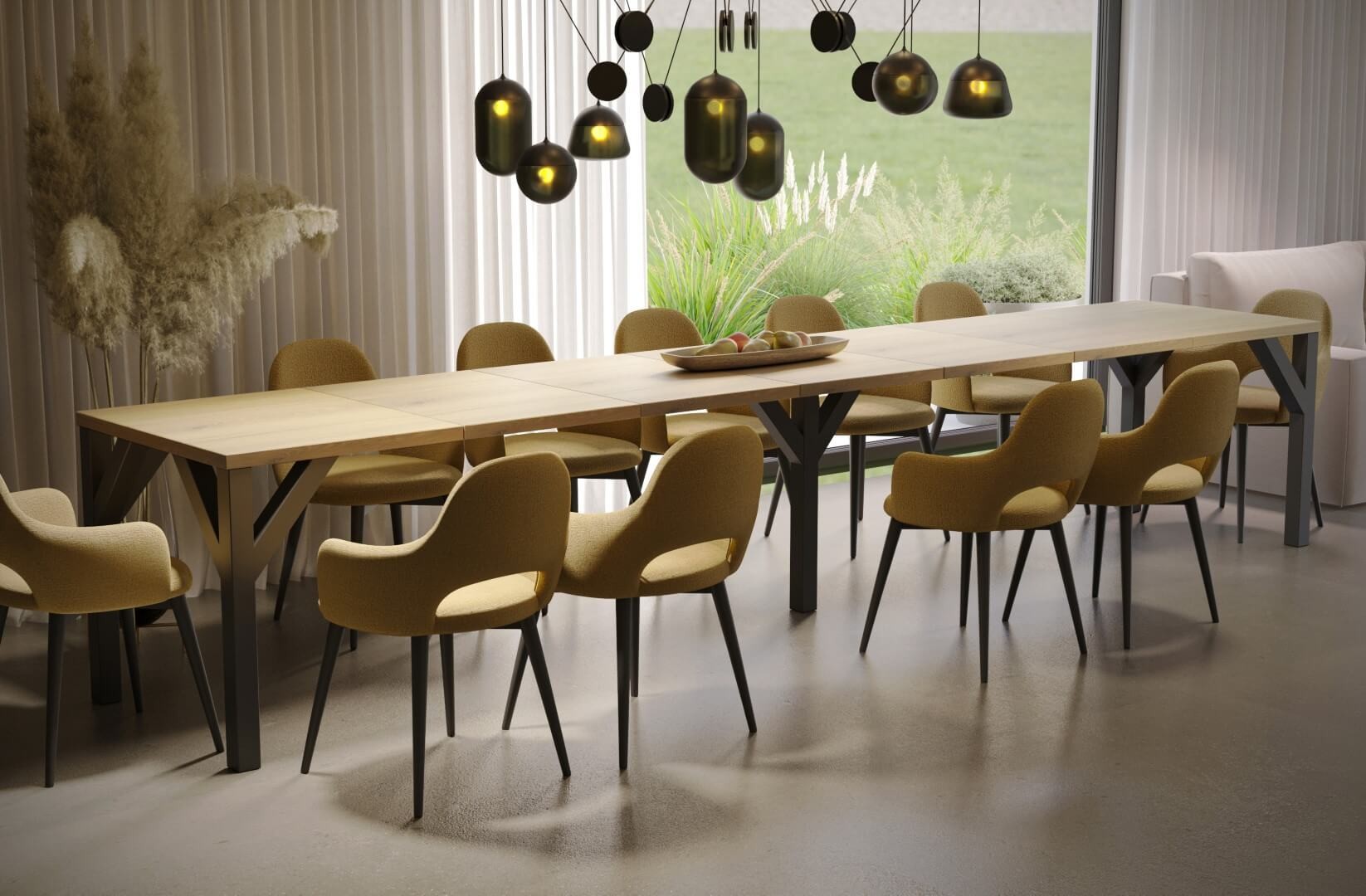 Stół drewniany DUNAJ | 130-405x90 | Dąb naturalny | SZYBKA WYSYŁKA
