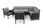 Zestaw mebli ogrodowych dla 9 osób PARIS BIG | Technorattan | Czarny | Poduszki szare 01 | OUTLET -5