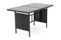 Zestaw mebli ogrodowych dla 9 osób PARIS BIG | Technorattan | Czarny | Poduszki szare 01 | OUTLET -9