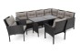 Zestaw mebli ogrodowych dla 9 osób PARIS BIG | Technorattan | Czarny | Poduszki szare 01 | OUTLET -10
