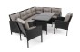 Zestaw mebli ogrodowych dla 9 osób PARIS BIG | Technorattan | Czarny | Poduszki szare 01 | OUTLET -11