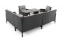 Zestaw mebli ogrodowych dla 9 osób PARIS BIG | Technorattan | Czarny | Poduszki szare 01 | OUTLET -12
