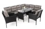 Zestaw mebli ogrodowych dla 9 osób PARIS BIG | Technorattan | Czarny | Poduszki szare 01 | OUTLET -25