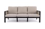 Zestaw mebli ogrodowych z aluminium PROVENCE DUO | Czarny + imitacja drewna | Beżowe poduszki OUTLET-5