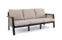 Zestaw mebli ogrodowych z aluminium PROVENCE DUO | Czarny + imitacja drewna | Beżowe poduszki OUTLET-6