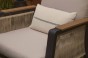 Zestaw mebli ogrodowych z aluminium PROVENCE DUO | Czarny + imitacja drewna | Beżowe poduszki OUTLET-22