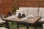 Zestaw mebli ogrodowych z aluminium PROVENCE DUO | Czarny + imitacja drewna | Beżowe poduszki OUTLET-25