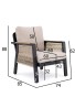 Zestaw mebli ogrodowych z aluminium PROVENCE DUO | Czarny + imitacja drewna | Beżowe poduszki OUTLET-29