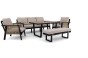 Zestaw mebli ogrodowych z aluminium PROVENCE | Czarny + imitacja drewna | Beżowe poduszki OUTLET-4